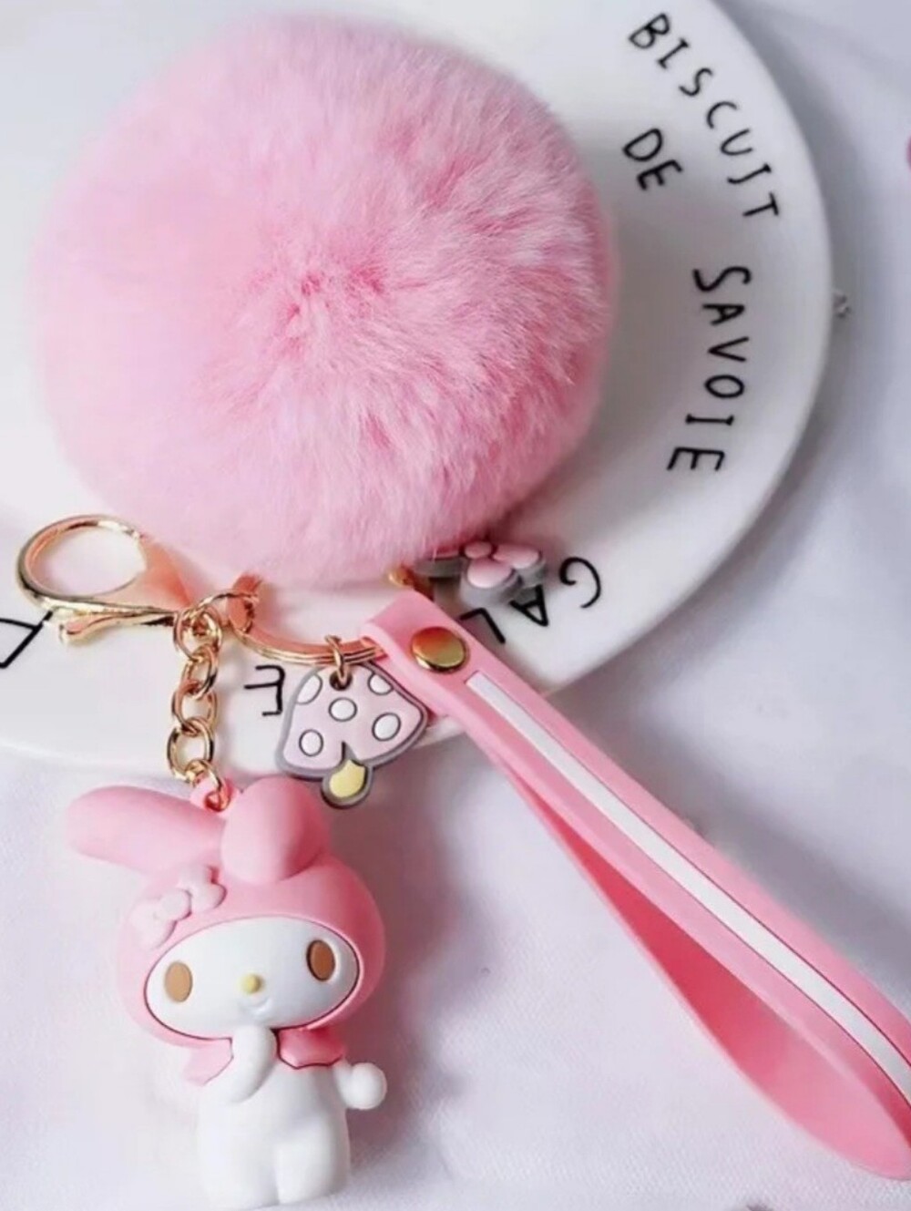2/$20 Sanrio My Melody Plush Pom Pom Keychain With Strap